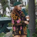 Eva Mendes – Wearing Andy Warhol-print fleece jacket while out in Santa Barbara