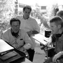 David Kellogg with producers Roger Birnbaum and Jordan Kerner on the set of Disney's Inspector Gadget - 1999