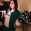 Angell Summers (Audrey Henry) dressed as a cheerleader - Instagram by greluchemignonne