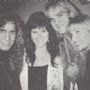 Joey Allen and Kathy Conan with friends Gerard Zappa and Ally Sheedy backstage at a Warrant show on December 30th 1990