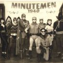 L-r: The Minutemen, the original group of costumed heroes, are pictured in 1940: APOLLONIA VANOVA as Silhouette, NIALL MATER as Mothman, DAN PAYNE as Dollar Bill, CLINT CARLETON as the original Nite Owl, DARYL SCHEELER as Captain Metropolis, CARLA GUGINO