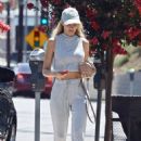 Paige Butcher – In grey sweatpants seen at a Starbucks in Studio City