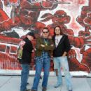 Mark Bode, Kevin Eastman, Digger T Mesch in front of the completed TMNT Mural.
