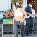 Vajna Timea – In a white crop top and leather pants at Bristol Farms in West Hollywood