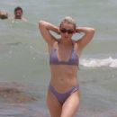 Allie Teilz – Bikini candids at a beach in Miami