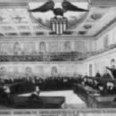 Parnell addressing the US House of Representatives, 2 February 1880, by Thomas Lynch. From an address presented to Parnell by the Land League on his return to Ireland from America
