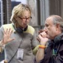 Producer Laura Ziskin (left) and Producer Avi Arad (right) on the set of Columbia Pictures' Spider-Man 3. Photo Credit: Merie W. Wallace. Copyright© 2006 Sony Pictures Entertainment Inc.. All rights reserved.
