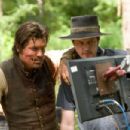 JOSH BROLIN and director JIMMY HAYWARD watch a playback on the set of Warner Bros. Pictures' and Legendary Pictures' action adventure 'JONAH HEX,' a Warner Bros. Pictures release. TM & © DC Comics. Photo by Frank Masi