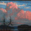 “Sunset, Algonquin Park” Art by Tom Thomson. 1914. (oil on composite wood-pulp board) [The Thomson Collection © Art Gallery of Ontario]