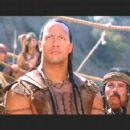 Grant Heslov, The Rock and Kelly Hu in Universal's The Scorpion King - 2002