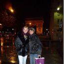 Shana Spirit and Cecilia Vega (Célia Thibaud) in front of The Arc de Triomphe the day after the 2009 Hot d'Or ceremony - Paris, France - October 21, 2009