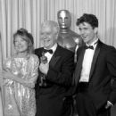 The 56th Annual Academy Awards - Horton Foote, Original Screenplay winner, with presenters Mel Gibson and Sissy Spacek