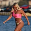 Jennifer Ellison – Wearing fluorescent pink bikini on the beach in Turkey