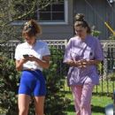 Jessica Hart – With Ashley Hart on a stroll in Los Angeles