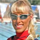 Athlete Tracy Mattes at the pool