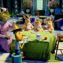 The Big Bad Wolf (voice by Aron Warner), Three Little Pigs (voice by Cody Cameron), Gingerbread Man (voice by Conrad Vernon) and Pinocchio (voice by Cody Cameron) are rudely interrupted mid-tea party in DreamWorks’ SHREK THE THIRD, to be released by