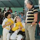 (Left to right) Jeffrey Tedmori as Garo, Troy Gentile as Matthew and Billy Bob Thornton as Buttermaker in “The Bad News Bears.” Photo by: Deana Newcomb