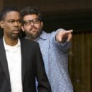 Chris Rock (left) and Director Neil LaBute on the set of Screen Gems' comedy DEATH AT A FUNERAL. Photo By: Phil Bray. © 2010 Screen Gems, Inc. All rights reserved.