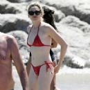 Stephanie Pratt – Seen in a red bikini in Mykonos