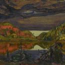 J.E.H. Macdonald, Sketch for October Shower Gleam, c. 1922, Oil on paperboard, 21.6 x 26.7 cm, The Thomson Collection, Art Gallery of Ontario, Toronto