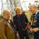 Philip Seymour Hoffman (left), Rhys Ifans (center) and director Richard Curtis (right) in Richard Curtis' rock and roll comedy Pirate Radio,a Focus Features release.