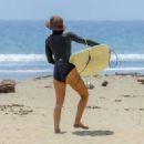 Leighton Meester – Pictured during a solo surf session off the coast of Malibu