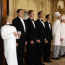 From Left to Right: Ivan Barnev as Jan Dítě, with staff at the Hotel Tichota. Photo by Martin Spelda © 2007 Courtesy Sony Pictures Classics. All Rights Reserved.