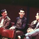 John Simm as Bernard Sumner, Ralf Little as Peter Hook and Paddy Considine as Rob Gretton in MGM's 24 Hour Party People - 2002