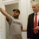 Director Xavier Gens makes a point to Timothy Olyphant on the set of HITMAN. Photo credit: Eric Caro.