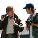 Robert Redford as CIA operative Natham Muir and Brad Pitt as his protege Tom Bishop in Universal's Spy Game - 2001