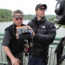 3-D Stereographer Max Penner (left) and Director of Photography Brian Pearson on the set of MY BLOODY VALENTINE 3D. Photo credit: Michael Roberts