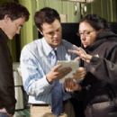 Quentin Tarantino, Johnny Knoxville and Katrina Holden Bronson on the set of Daltry Calhoun. Photo courtesy of Alan Markfield.