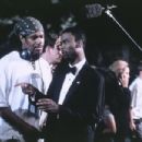 Co-screenwriter Ali Leroi with director/co-screenwriter/star Chris Rock on the set of DreamWorks' Head of State - 2003