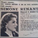 Simone Renant - Cinemonde Magazine Pictorial [France] (22 August 1949)