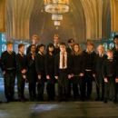 (L-r) RYAN NELSON as Slightly Creepy Boy, NICK SHRIM as Somewhat Doubtful Boy, BONNIE WRIGHT as Ginny Weasley, SHEFALI CHOWDHURY as Parvati Patil, OLIVER PHELPS as George Weasley, AFSHAN AZAD as Padma Patil, KATIE LEUNG as Cho Chang, JAMES PHELPS as Fred
