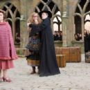 (L-r) IMELDA STAUNTON as Dolores Umbridge, EMMA THOMPSON as Sybill Trelawney, MAGGIE SMITH as Minerva McGonagall and DAVID BRADLEY as Argus Filch in Warner Bros. Pictures' fantasy 'Harry Potter and the Order of the Phoenix.' Photo by Murray Cl