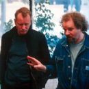 Stellan Skarsgard and director Mike Figgis in Screen Gems' Time Code - 3/2000