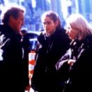 Jamey Sheridan, Cindy Crawford and director/screenwriter Linda Yellen on the set of Gabriel Film Group's The Simian Line - 2001