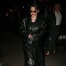 Selena Gomez – Leaving Carbone in a black leather coat in New York