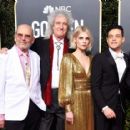 Jim Beach, Brian May of Queen, Lucy Boynton, and Rami Malek At The 76th Annual Golden Globes (2019)