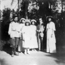 Tsar Nicholas II, Tatiana Nikolaevna, Anastasia Nikolaevna, Maria Nikolaevna, George Battenberg and Olga Nikolaevna in Tsarskoe Selo, 10th June 1914.
