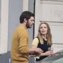 Kristen Bell – With Adam Brody on the set for Erin Foster comedy series in Los Feliz