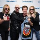 Glenn Tipton, Rob Halford and Richie Faulkner along with host Jim Breuer attend SiriusXM's Town Hall series with Judas Priest on July 8, 2014 in New York City
