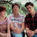 Michael Schoeffling, Molly Ringwald and the director John Hughes in Sixteen Candles (1984)