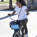 Christina Milian – Enjoys a bike ride on New Years Day in Santa Monica