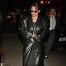 Selena Gomez – Leaving Carbone in a black leather coat in New York