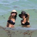 Carolina Gaitan – In a bikini with a friend at Soho Beach House in Miami Beach