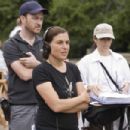 (L-r) Director of photography ERIC STEELBERG and director NANETTE BURSTEIN on location during the filming of New Line Cinema's romantic comedy 'GOING THE DISTANCE,' a Warner Bros. Pictures release. Photo by Jessica Miglio