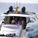 Antonela Roccuzzo – With Lionel Messi and Daniella Semaan on a yacht in Ibiza