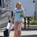 Kate Hudson – Seen in silk pajamas for Mindy Kaling’s basketball project in Los Angeles